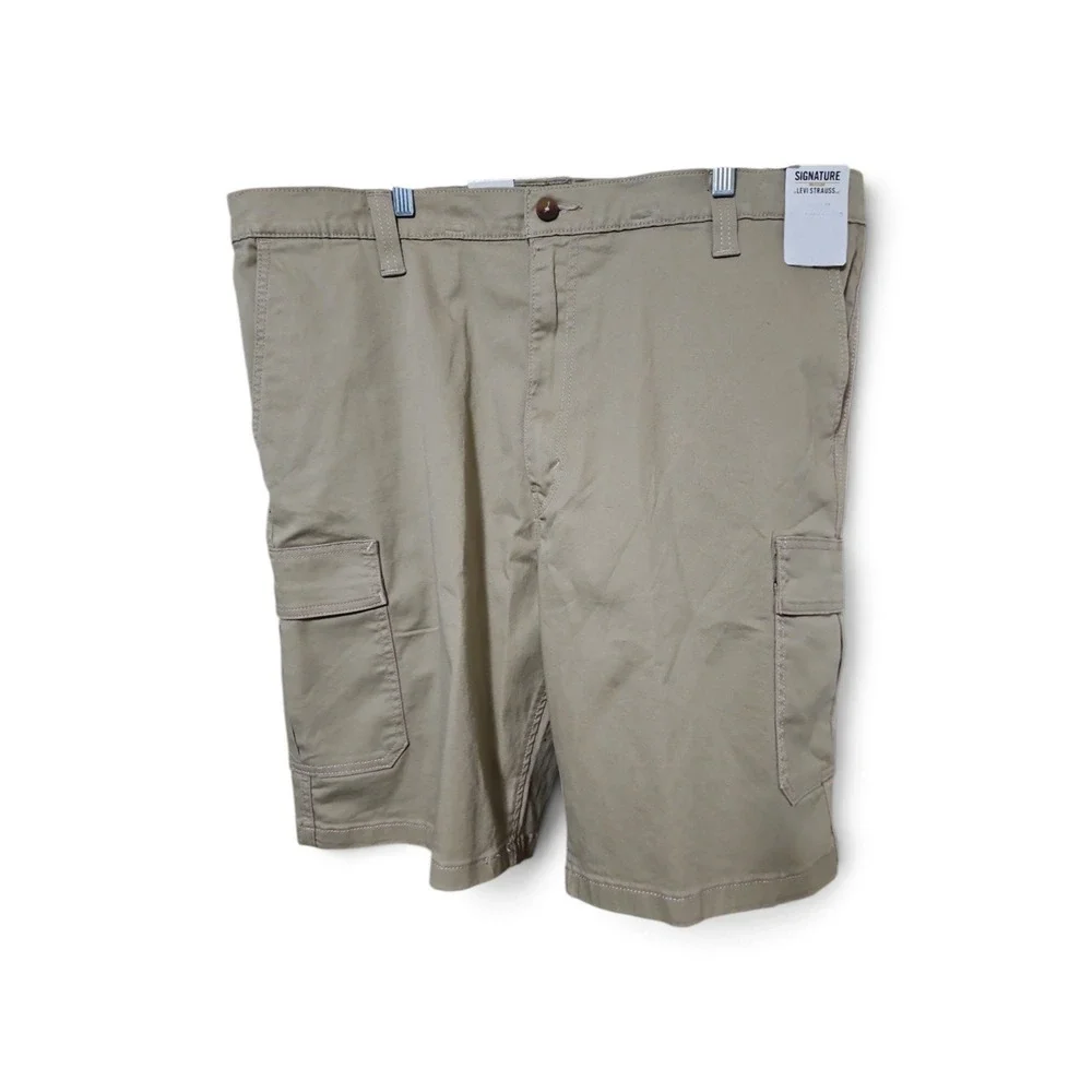 Signature by LeviStrauss Gold Label Mens Khaki Carpenter Shorts Hammer Loop 0369